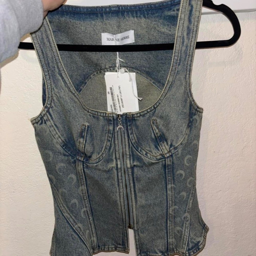 Marine Serre denim corset